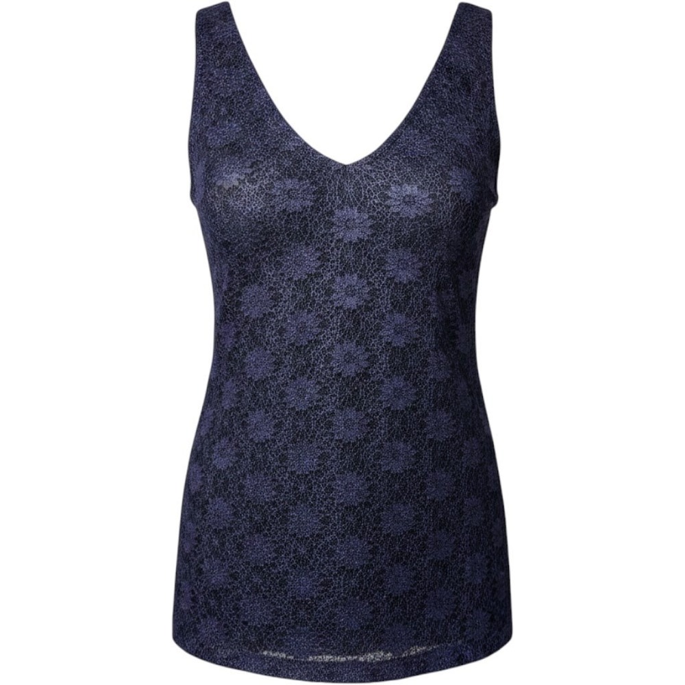 Banana Republic Women's Size S Floral V Neck Stretch Lined Tank‎ Top Royal Blue